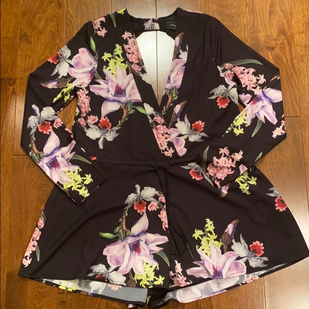 Open Back Akira Floral Romper